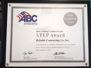 Reliable Contracting Ranks #8 in the Region for Associated Builders and Contractors Top Performers List