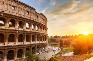 the colloseum of Rome, which played a part in the history of asphalt
